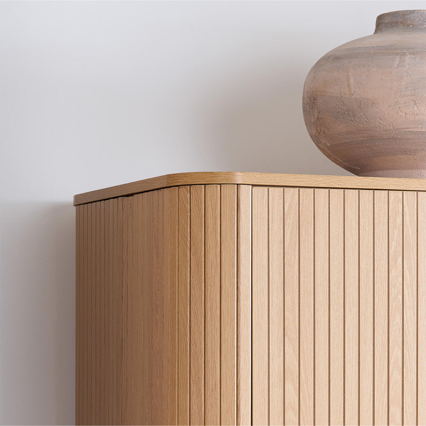 Axel Oak Fluted 2 Door 1 Drawer Wardrobe-2