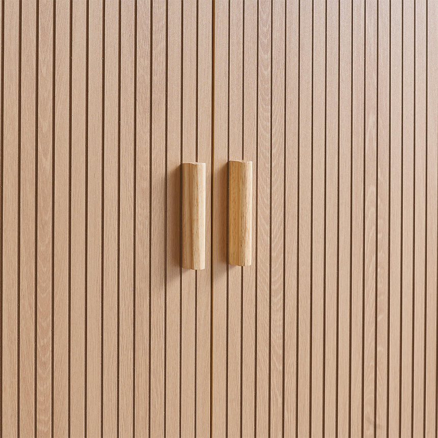 Axel Oak Fluted 2 Door 1 Drawer Wardrobe-3