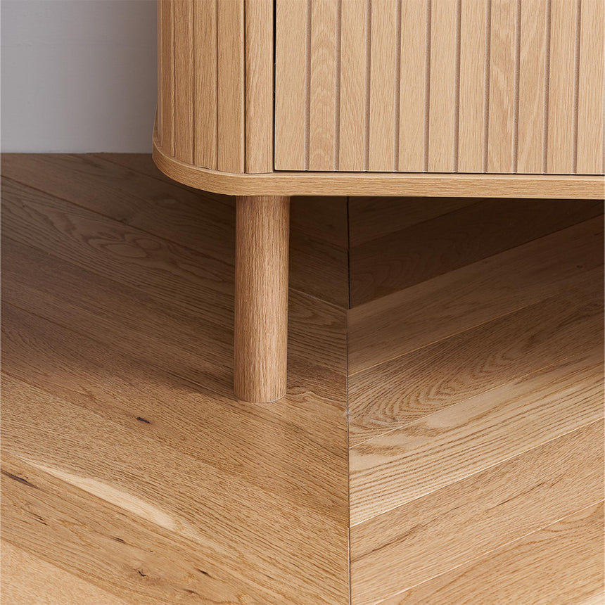 Axel Oak Fluted 2 Door 1 Drawer Wardrobe-5