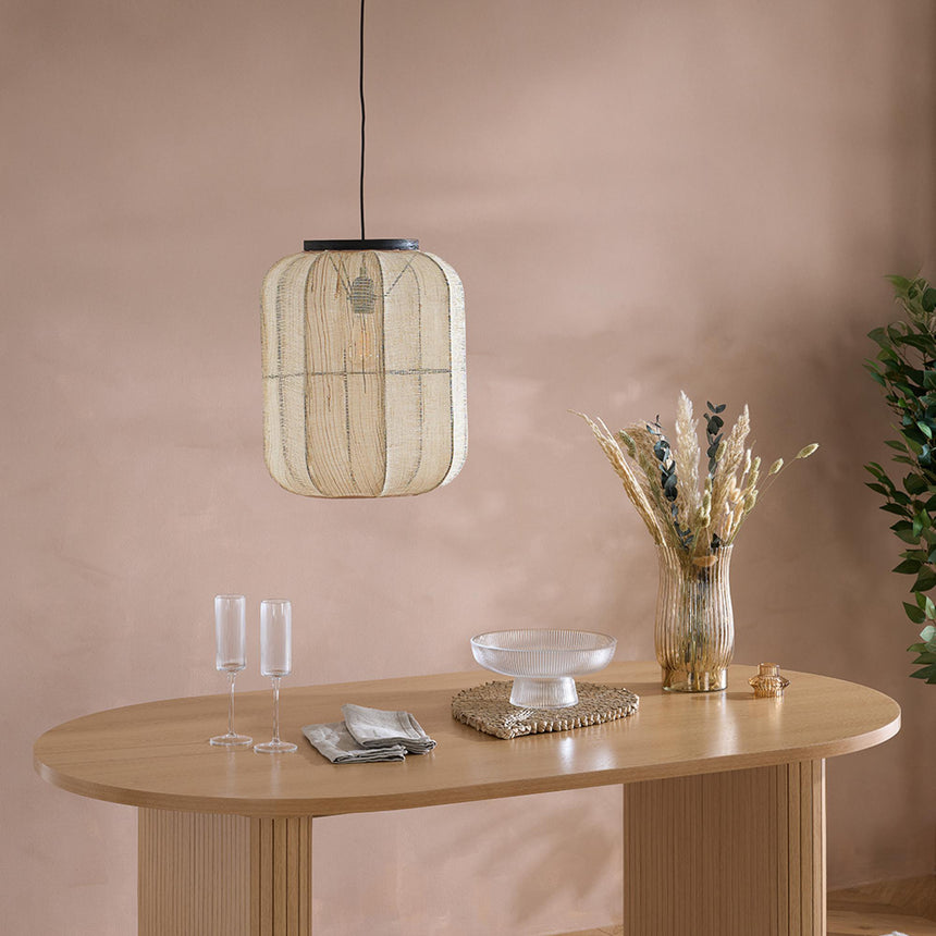 Axel Oak Fluted 6 Seater Oval Dining Table-2