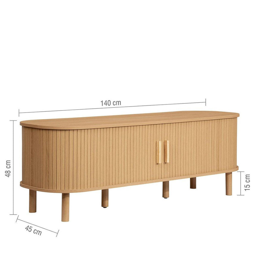 Axel Oak Fluted Curved 140cm TV Unit-7