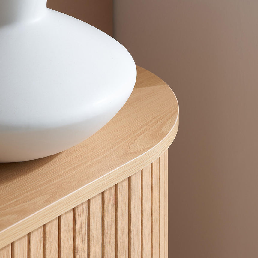 Axel Oak Fluted 2 Door Large Curved Sideboard - 160cm-5