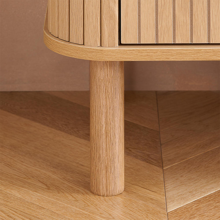 Axel Oak Fluted 6 Drawer Curved Wide Chest-5