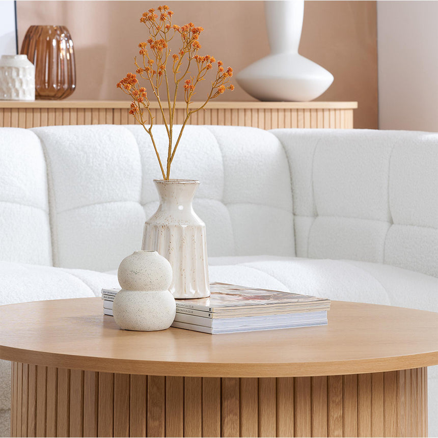 Axel Oak Fluted Round Coffee Table-2