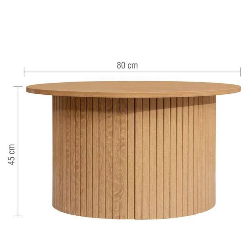 Axel Oak Fluted Round Coffee Table-5