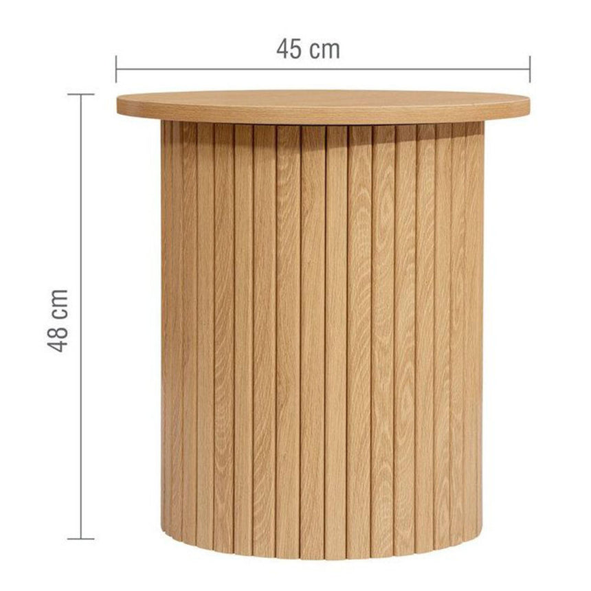 Axel Oak Fluted Round Side Table-6