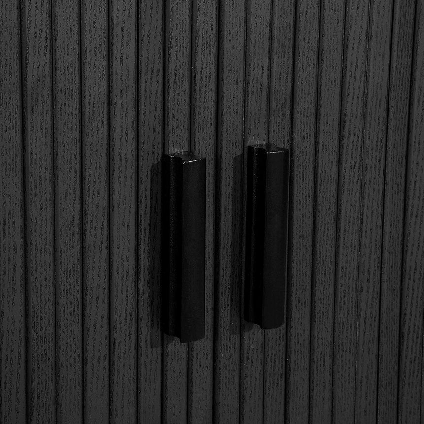 Axel Black Fluted 2 Door Large Curved Sideboard -160cm-4