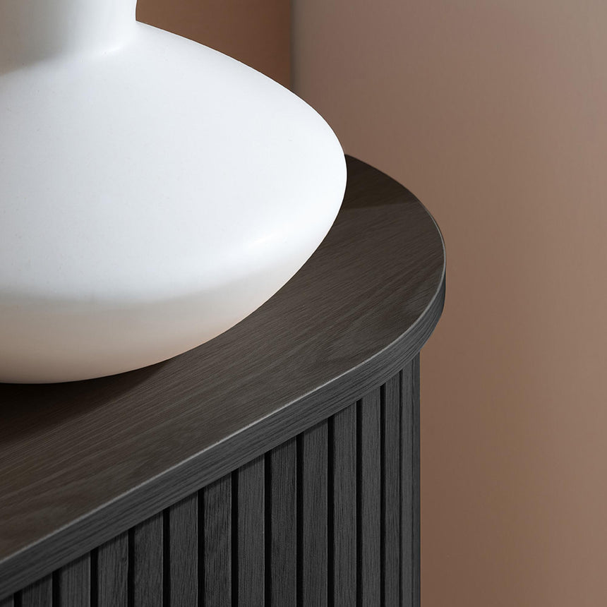 Axel Black Fluted 2 Door Large Curved Sideboard -160cm-5