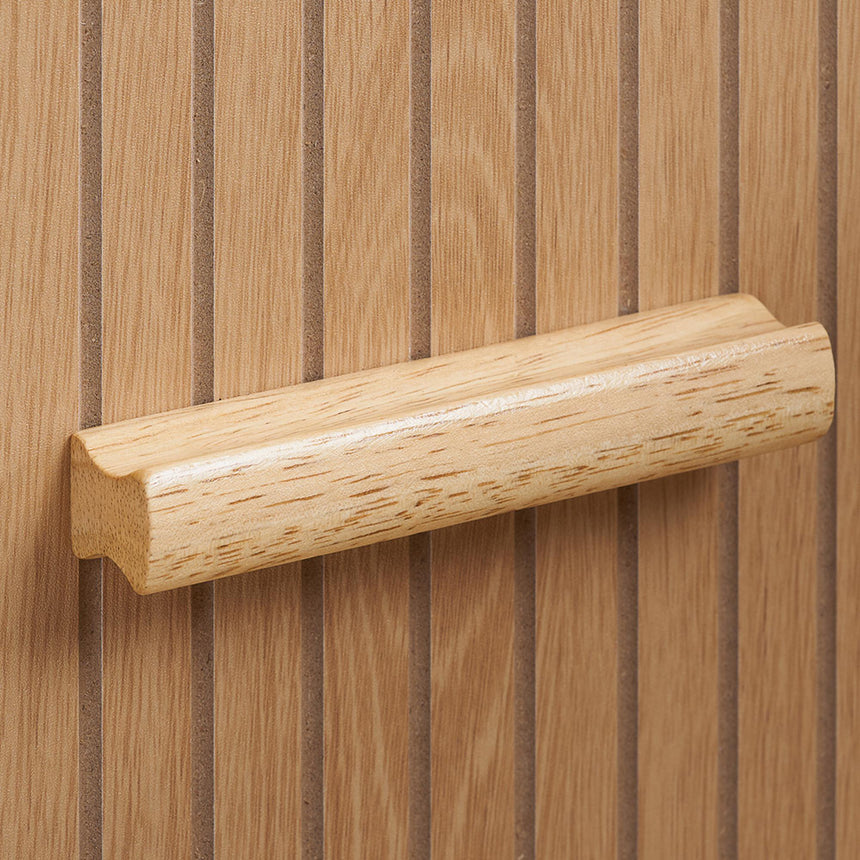 Axel Oak Fluted 1 Drawer Curved Bedside Table-4