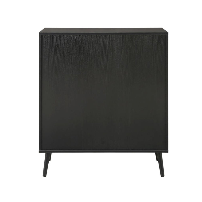 Croxley Black and Rattan 2+3 Drawer Chest-3