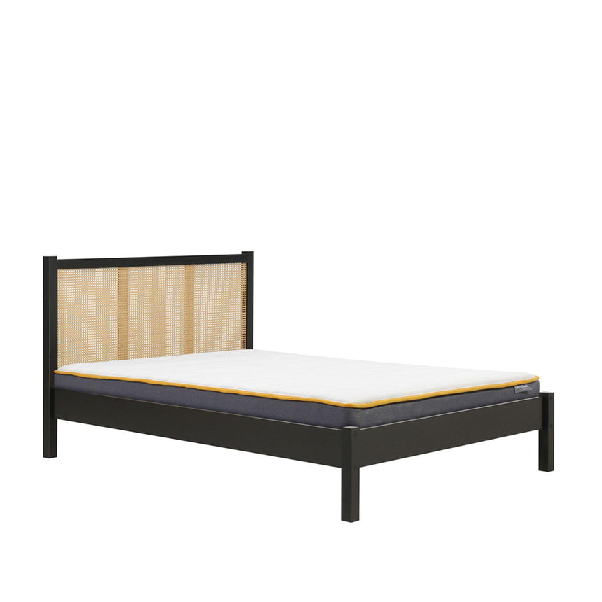 Croxley Black and Rattan Bed - Sizes Available-4