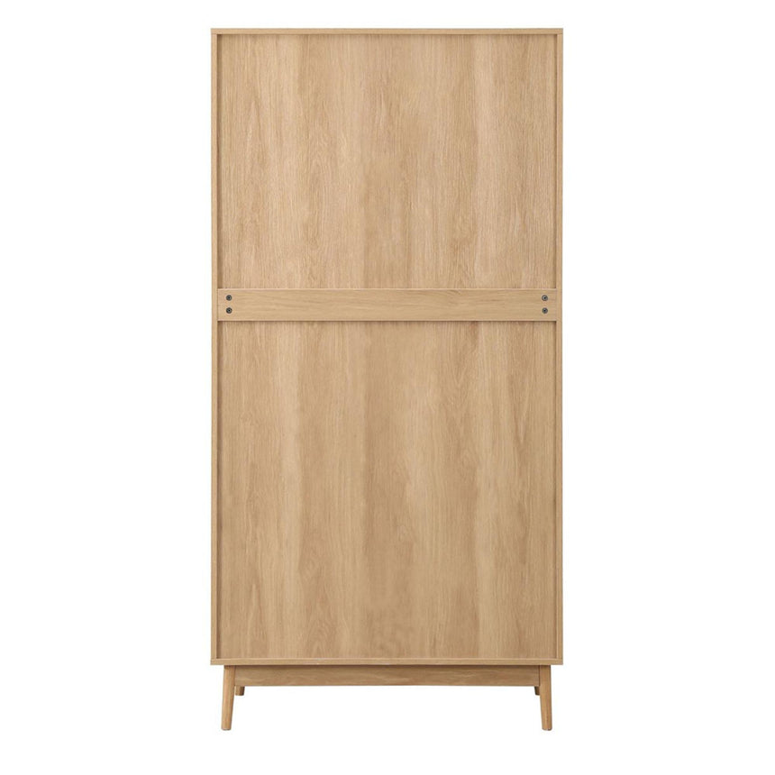 Croxley Oak and Rattan 2 Door Wardrobe - 1 Drawer-5