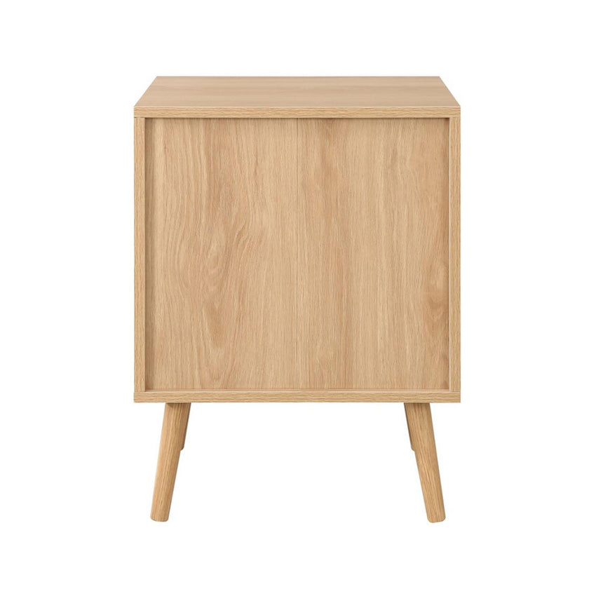 Croxley Oak and Rattan 2 Drawer Bedside Table - Sizes Available-4