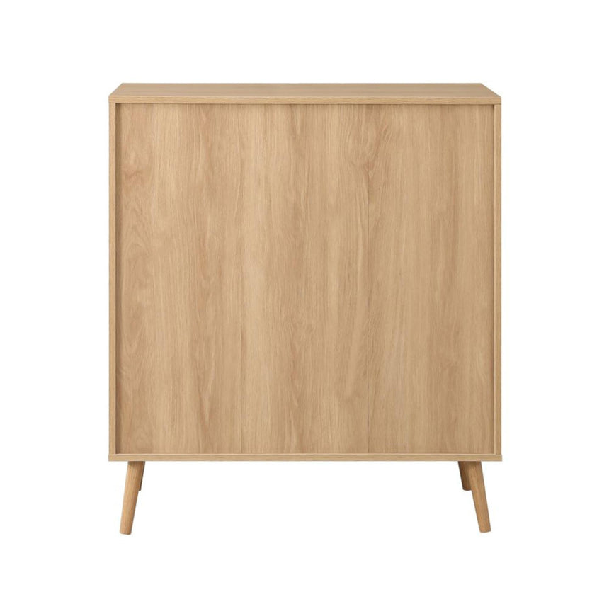 Croxley Oak and Rattan 2+3 Drawer Chest-5