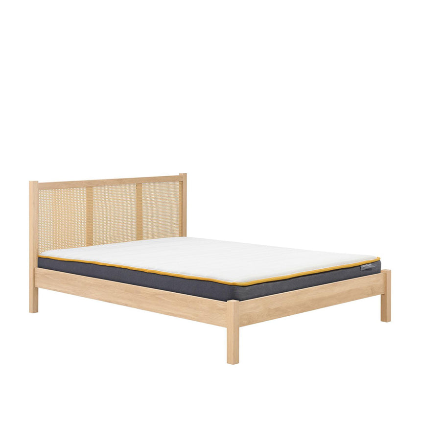 Croxley Oak and Rattan Bed - Sizes Available-4