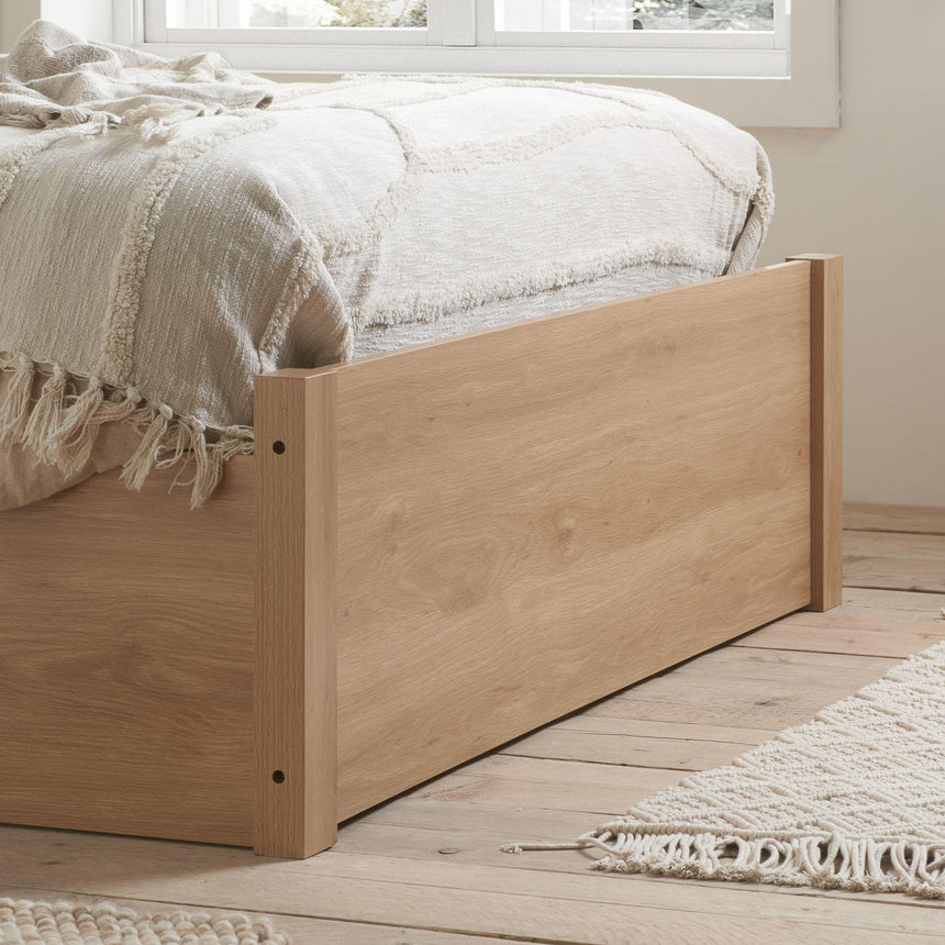 Croxley Oak and Rattan Ottoman Storage Bed - Sizes Available-2