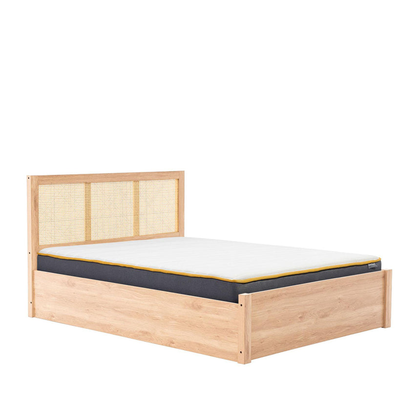 Croxley Oak and Rattan Ottoman Storage Bed - Sizes Available-5