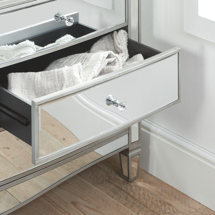 Elysee Mirrored Glass 6 Drawer Wide Chest-3