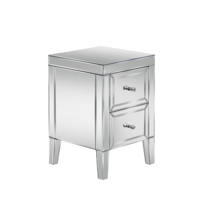 Valencia Mirrored 2 Drawer Bedside Cabinet-2