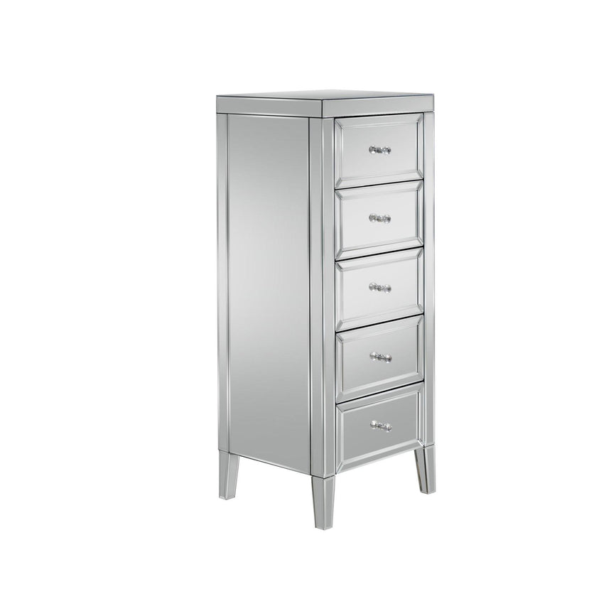 Valencia Mirrored 5 Drawer Narrow Chest-2