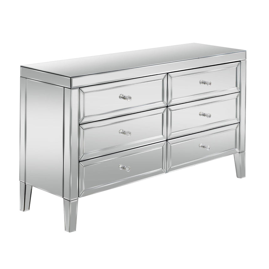 Valencia Mirrored 6 Drawer Wide Chest-2