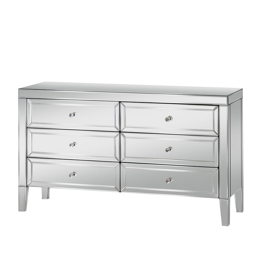 Valencia Mirrored 6 Drawer Wide Chest-4