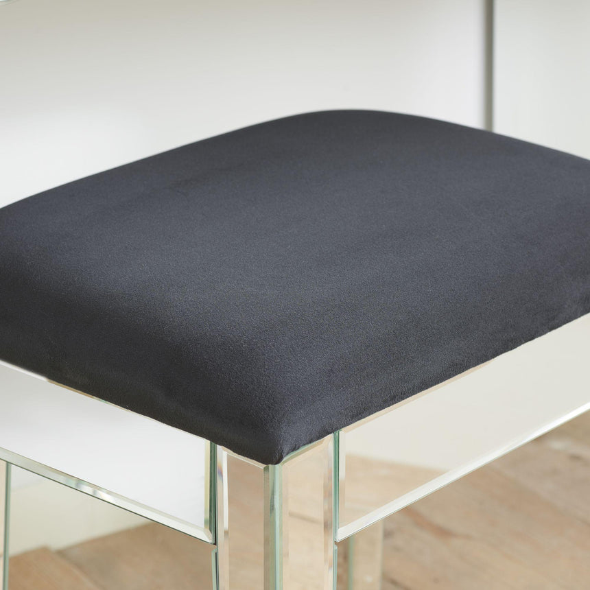 Valencia Mirrored Padded Dressing Stool-3