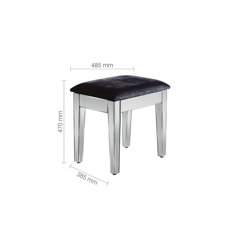 Valencia Mirrored Padded Dressing Stool-6