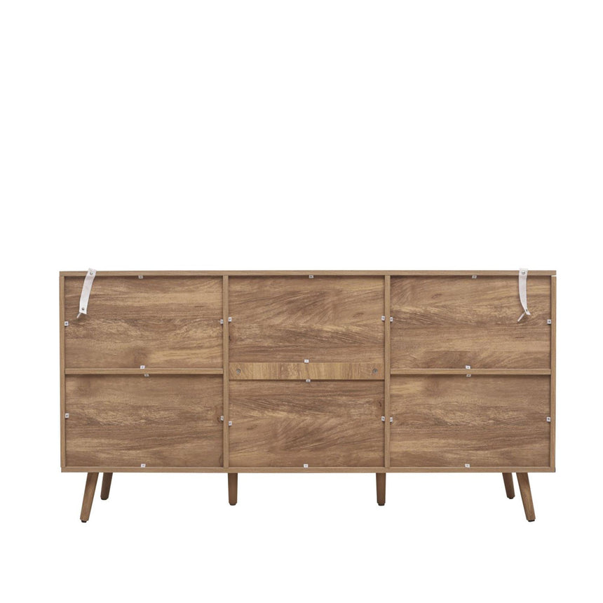 Noah Oak and Rattan Curved 150cm Medium Sideboard - 2 Doors-7