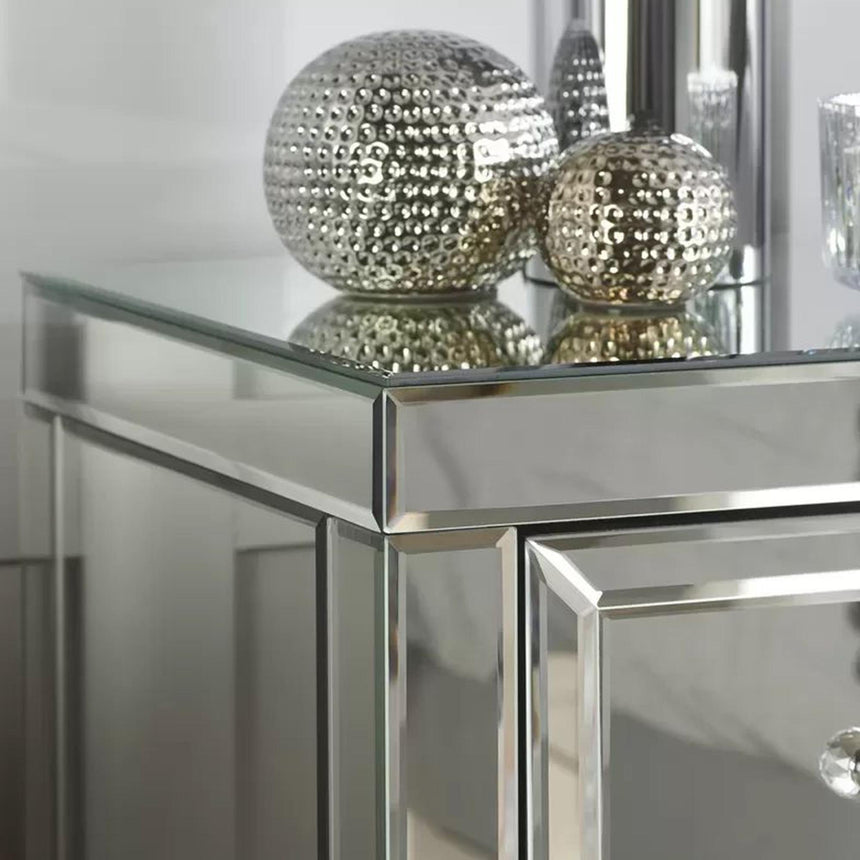 Valencia Mirrored 3 Drawer Bedside Cabinet-3