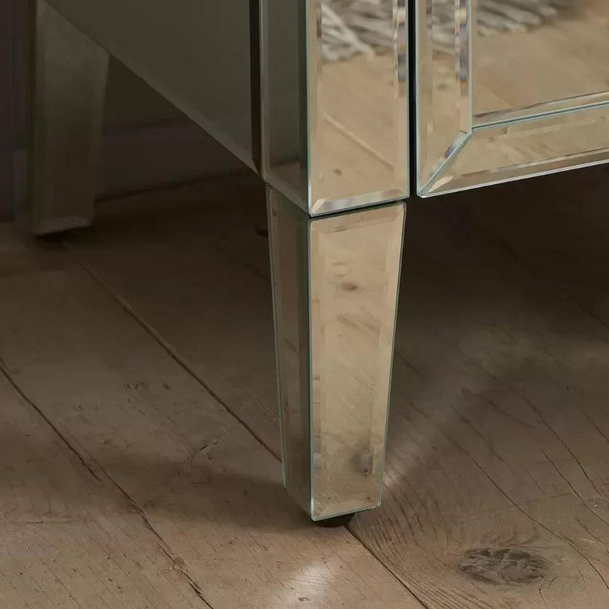 Valencia Mirrored 3 Drawer Bedside Cabinet-5