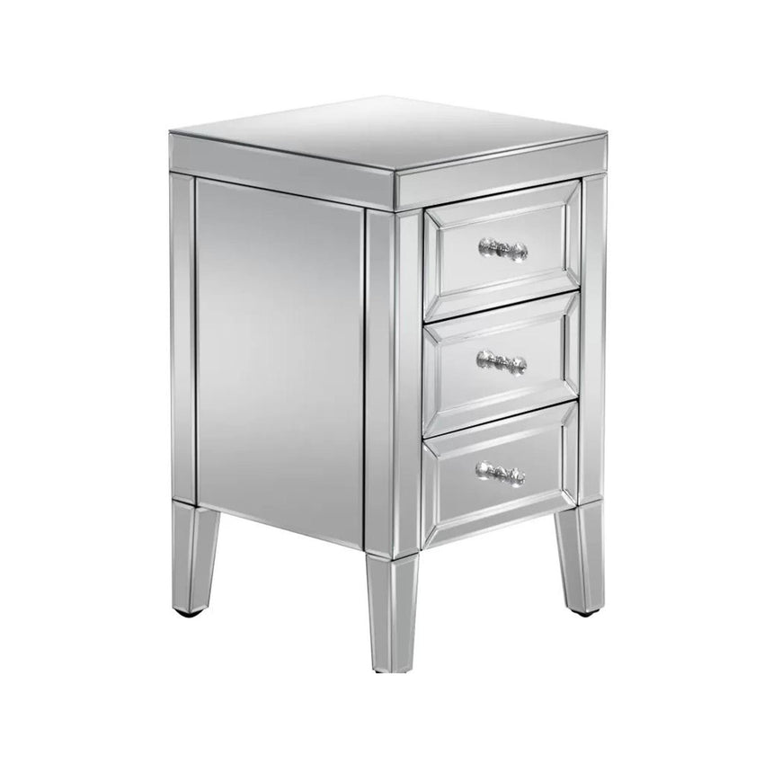 Valencia Mirrored 3 Drawer Bedside Cabinet-6