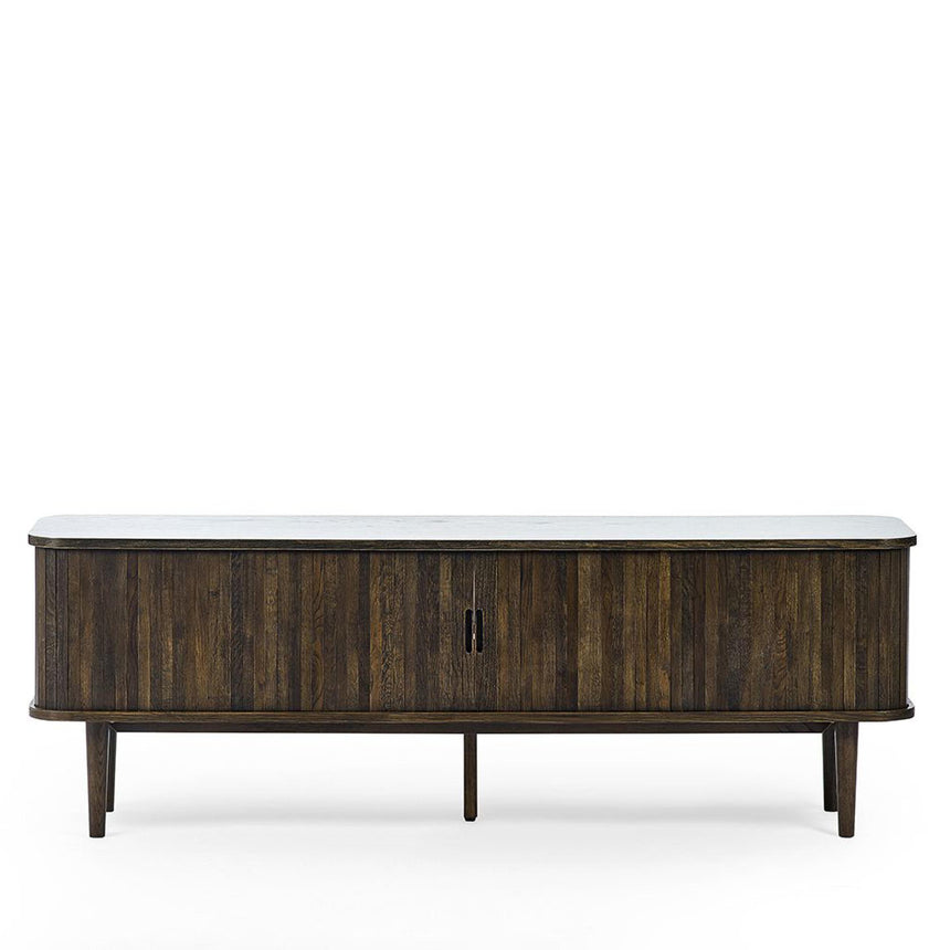 Tambour Dark Oak Ribbed 160cm TV Unit-3