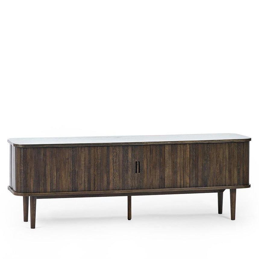 Tambour Dark Oak Ribbed 160cm TV Unit-4