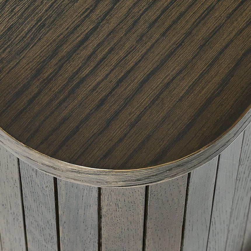 Tambour Dark Oak Ribbed 160cm TV Unit-7