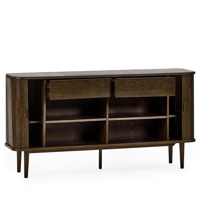 Tambour Dark Oak Ribbed 2 Door Large Sideboard - 160cm-2