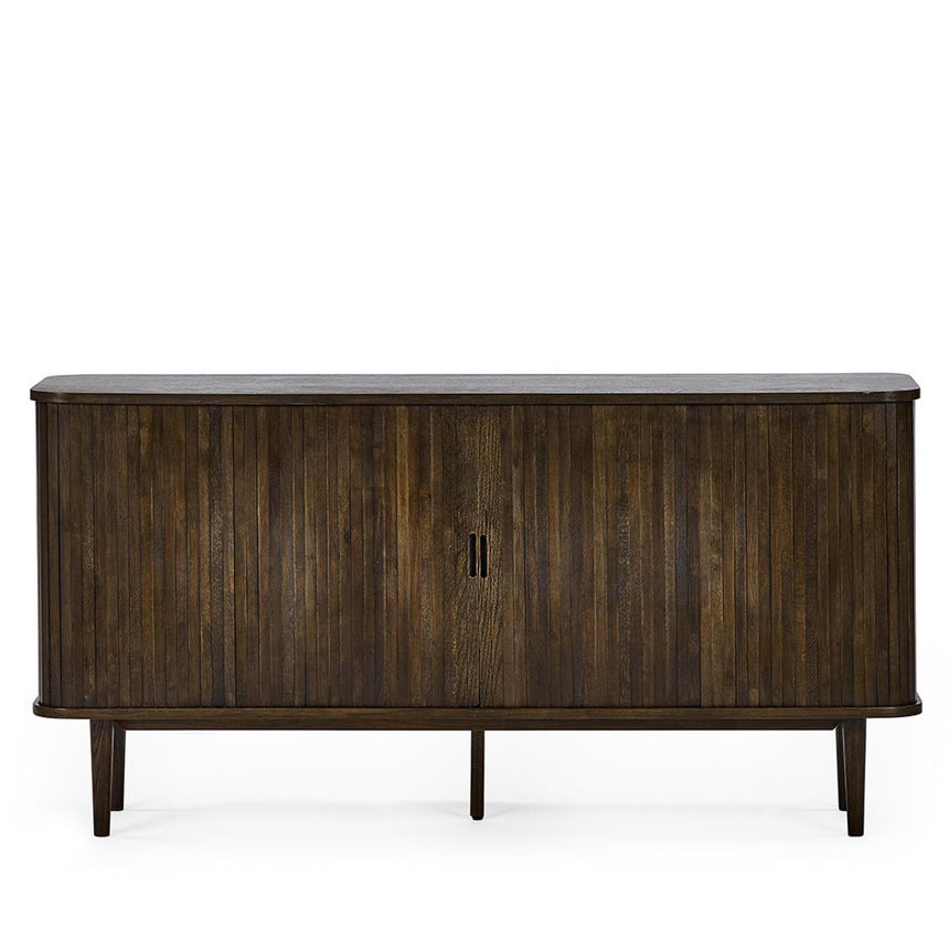Tambour Dark Oak Ribbed 2 Door Large Sideboard - 160cm-3