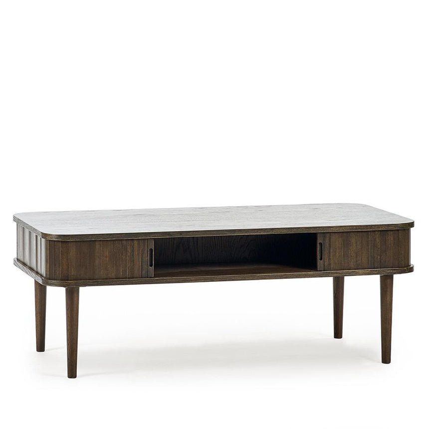 Tambour Dark Oak Ribbed Coffee Table-2