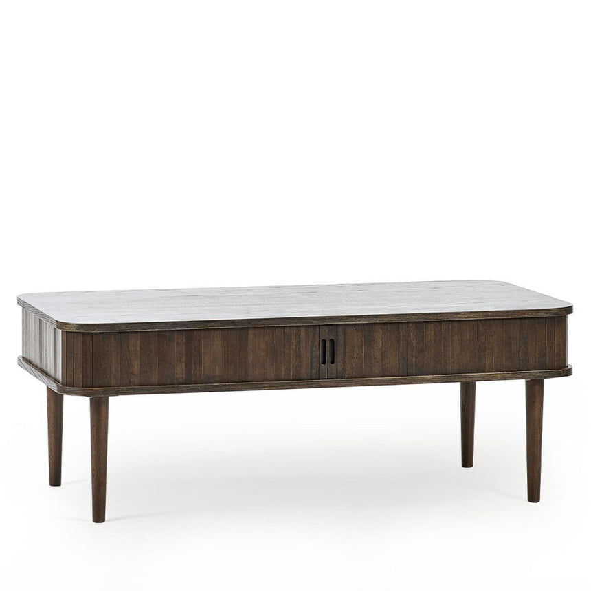 Tambour Dark Oak Ribbed Coffee Table-4