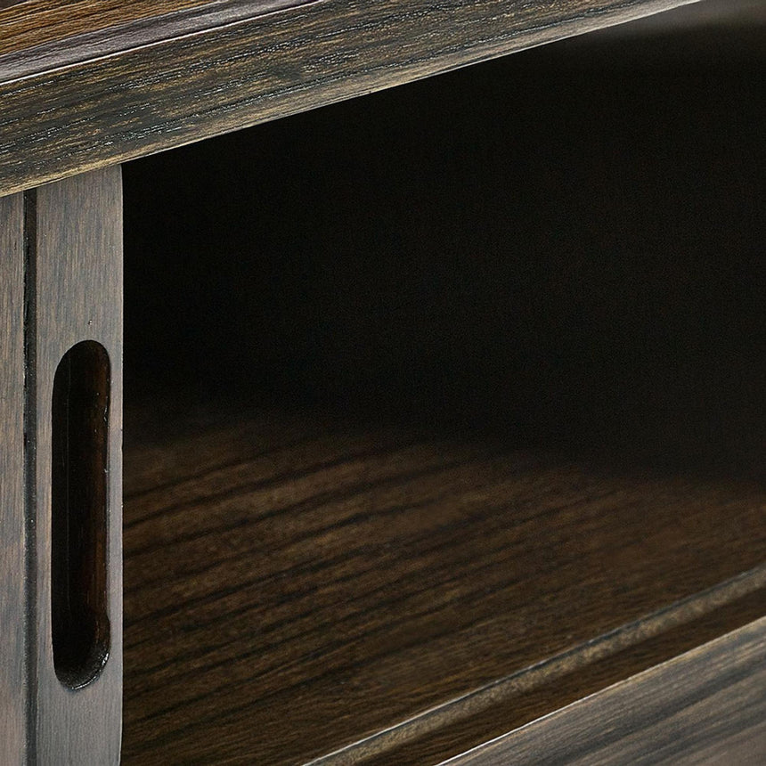 Tambour Dark Oak Ribbed Coffee Table-5