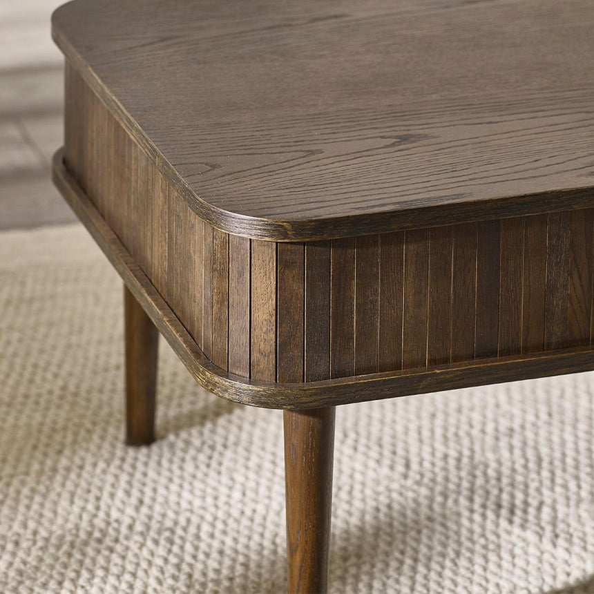 Tambour Dark Oak Ribbed Coffee Table-7