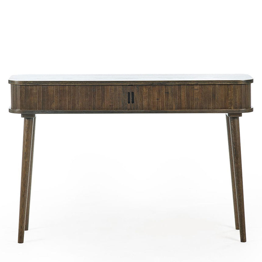 Tambour Dark Oak Ribbed Console Table-3