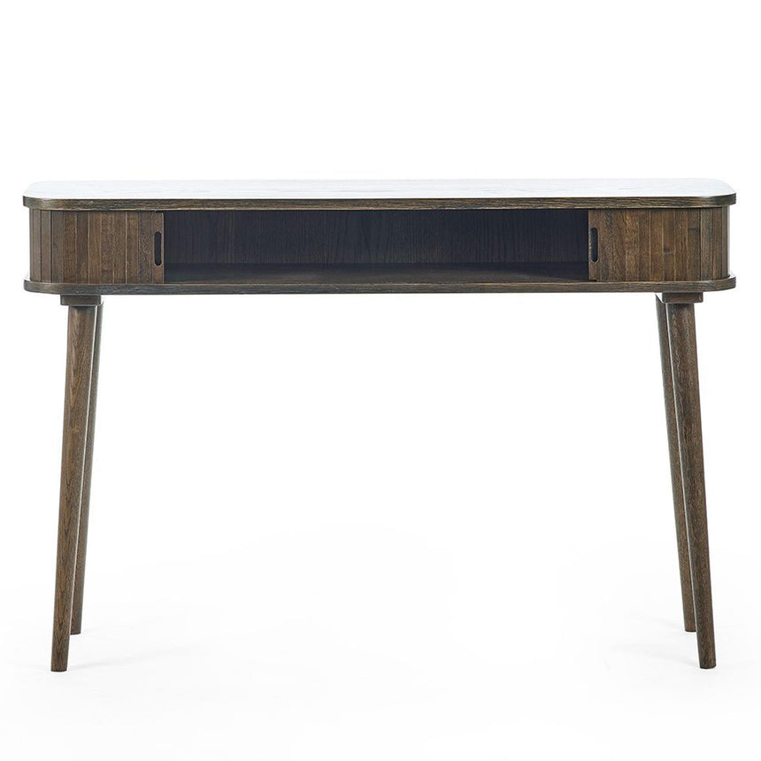 Tambour Dark Oak Ribbed Console Table-5
