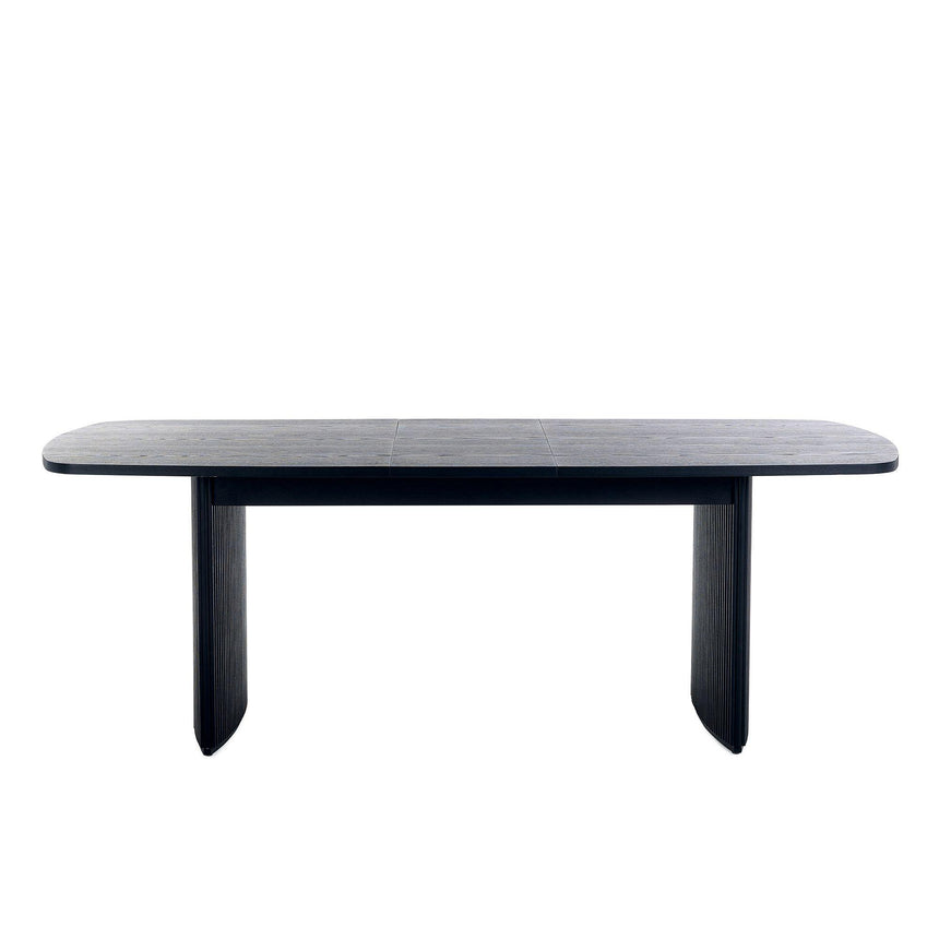 Louis Black 6 Seater Extending Dining Table - Fluted Base-3
