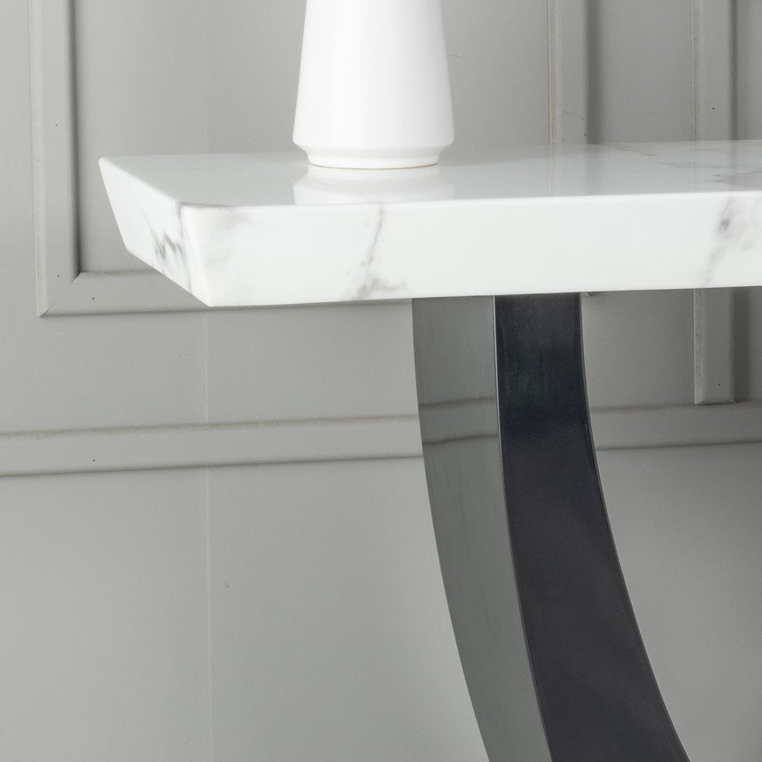 Madrid White Marble Console Table-2