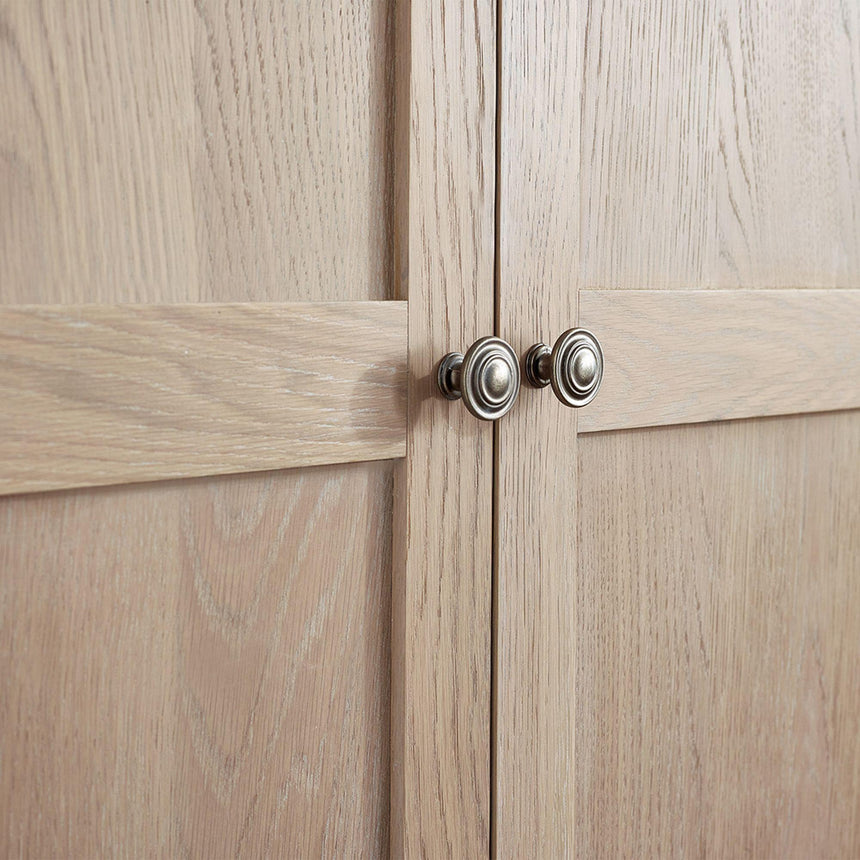Camille Oak French Style 2 Door 1 Drawer Double Wardrobe-5