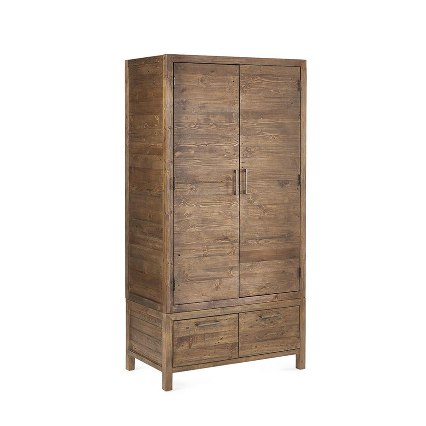 Heritage Reclaimed Pine 2 Door 2 Drawer Double Wardrobe-4
