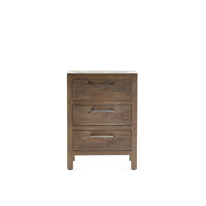 Heritage Reclaimed Pine 3 Drawer Bedside-3