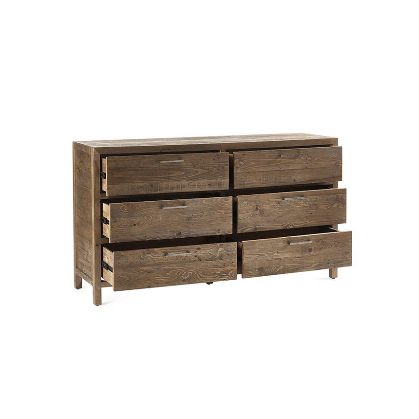 Heritage Reclaimed Pine 6 Drawer Wide Chest-2