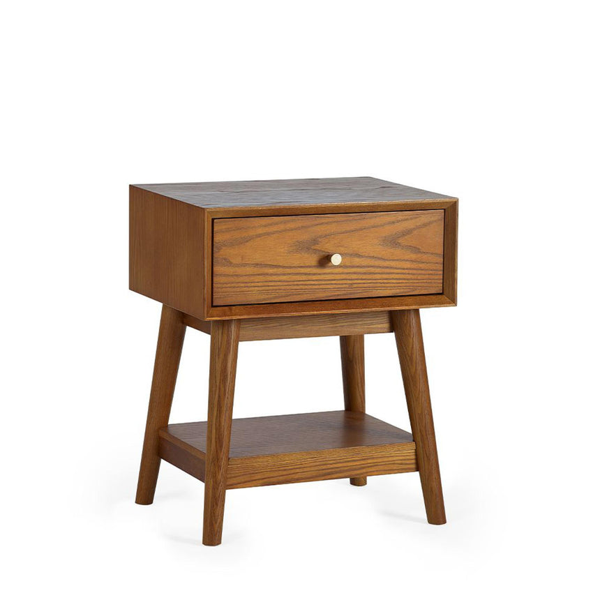Lowry Cherry Wood Retro Style 1 Drawer Side Table-2